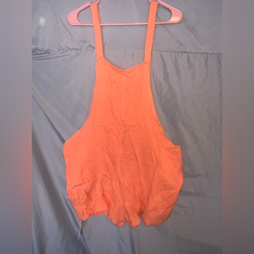 Cupshe Orange Linen Romper Size XL